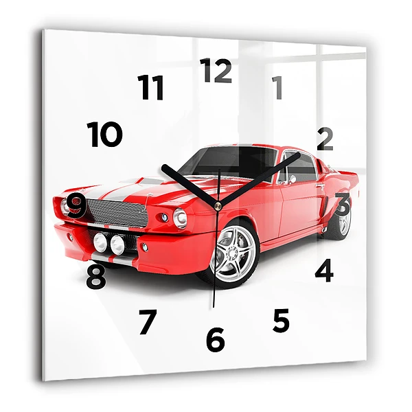 Wanduhr quadratisch Sportwagen