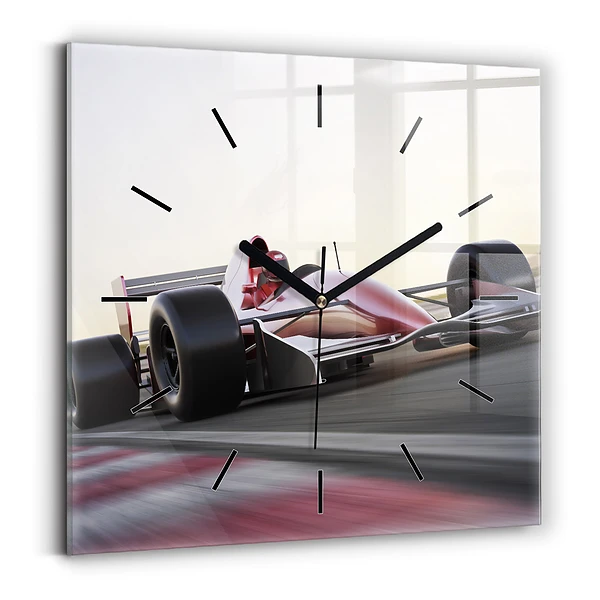 Wanduhr quadratisch mit motiv Sportlicher Rennwagen