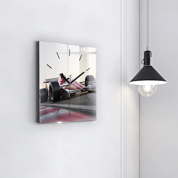 Wanduhr quadratisch mit motiv Sportlicher Rennwagen