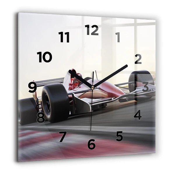 Wanduhr quadratisch mit motiv Sportlicher Rennwagen