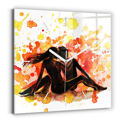 Wanduhr quadratisch mit motiv Liebe und ein verliebtes Paar