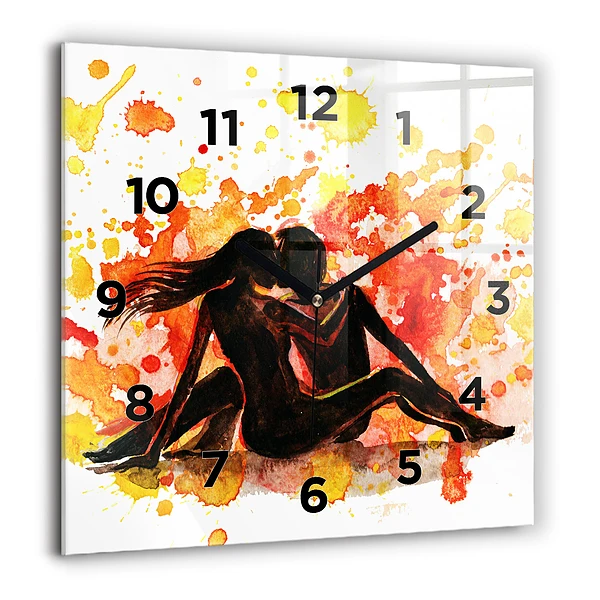 Wanduhr quadratisch mit motiv Liebe und ein verliebtes Paar
