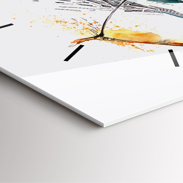 Wanduhr modern quadratisch Ein Krieger bei der Jagd