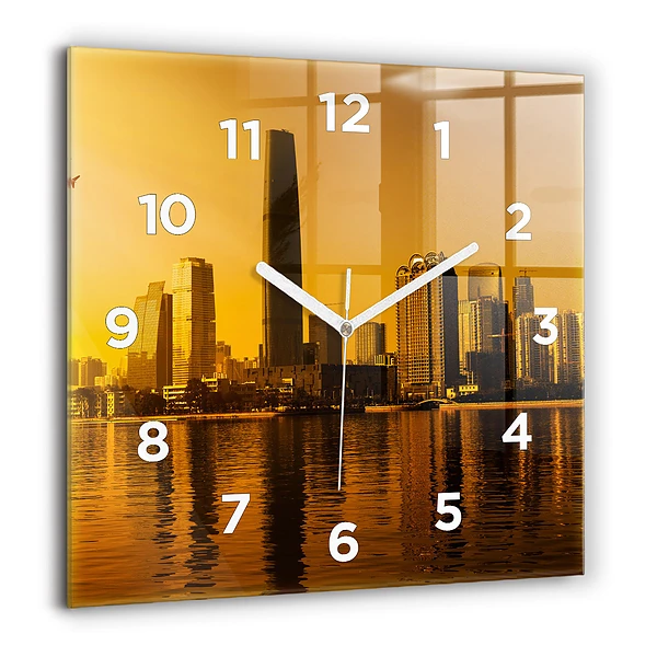 Wanduhr quadratisch mit motiv Zhujiang-Fluss China
