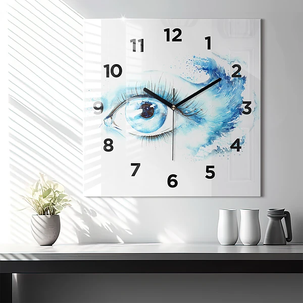 Wanduhr modern quadratisch Auge des Meeres