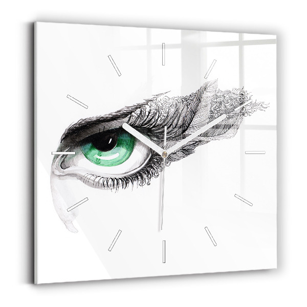 Wanduhr quadratisch Abstraktes Auge eines Mannes