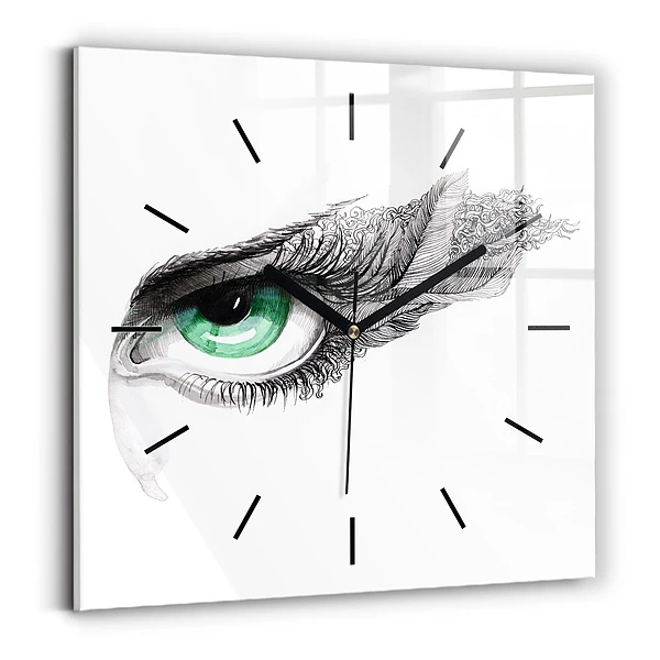 Wanduhr quadratisch Abstraktes Auge eines Mannes