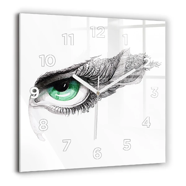 Wanduhr quadratisch Abstraktes Auge eines Mannes