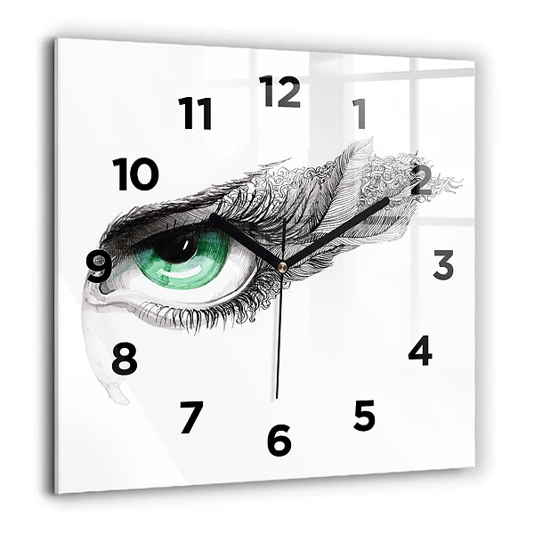 Wanduhr quadratisch Abstraktes Auge eines Mannes