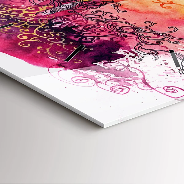 Wanduhr quadratisch mit motiv Aquarell eines verliebten Paares
