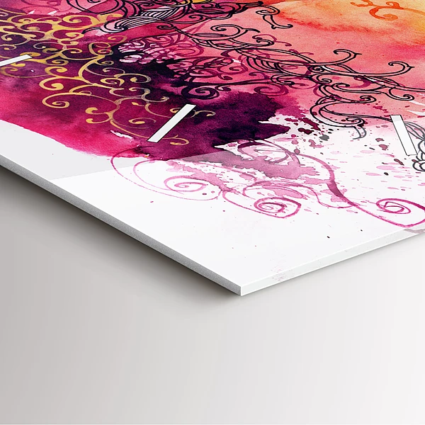 Wanduhr quadratisch mit motiv Aquarell eines verliebten Paares