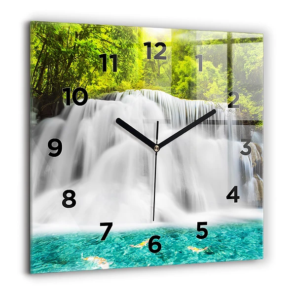 Wanduhr modern quadratisch Wasserfall in Thailand
