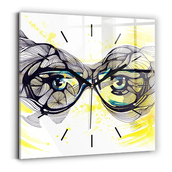 Wanduhr modern quadratisch Sonnenbrille