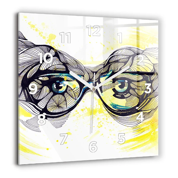 Wanduhr modern quadratisch Sonnenbrille