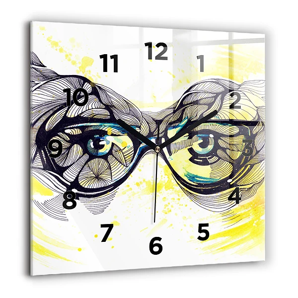Wanduhr modern quadratisch Sonnenbrille