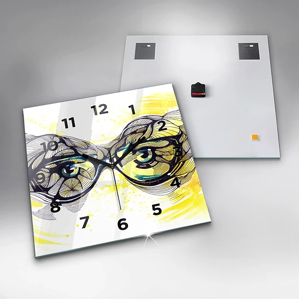 Wanduhr modern quadratisch Sonnenbrille