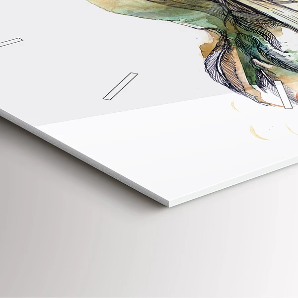 Wanduhr modern quadratisch Vogel-Buch