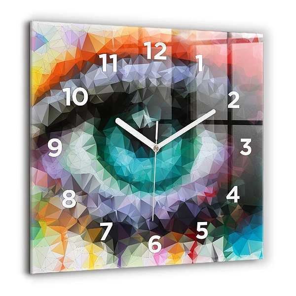 Wanduhr quadratisch mit motiv Farbiges menschliches Auge