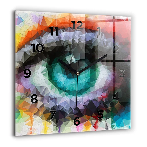 Wanduhr quadratisch mit motiv Farbiges menschliches Auge