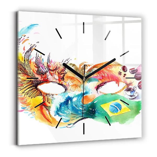 Wanduhr modern quadratisch Kultur - Flagge von Brasilien