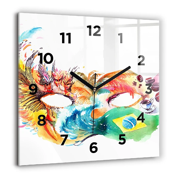 Wanduhr modern quadratisch Kultur - Flagge von Brasilien