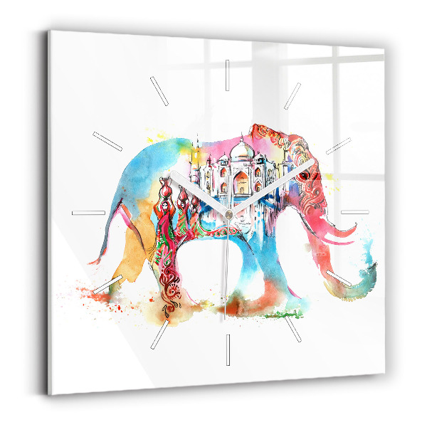Wanduhr quadratisch mit motiv Kultur von Indien