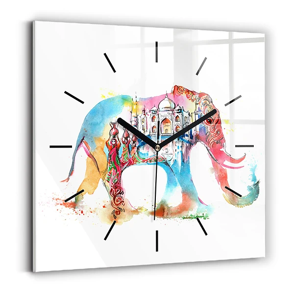 Wanduhr quadratisch mit motiv Kultur von Indien
