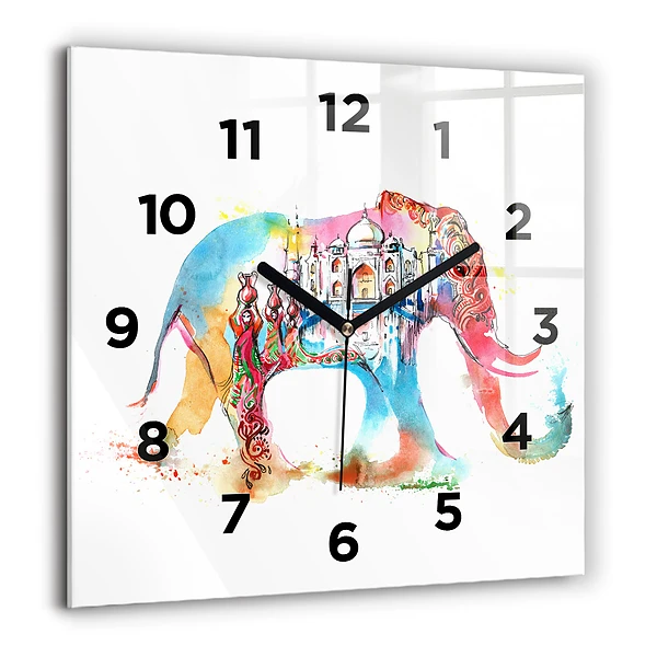 Wanduhr quadratisch mit motiv Kultur von Indien