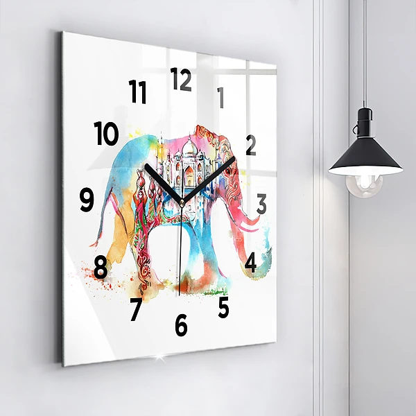 Wanduhr quadratisch mit motiv Kultur von Indien