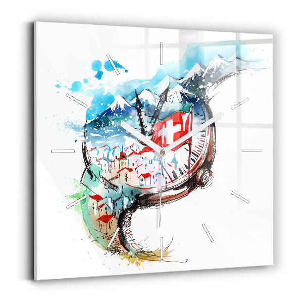 Wanduhr quadratisch Schweizer Uhr