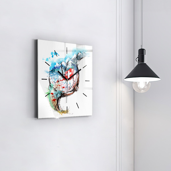 Wanduhr quadratisch Schweizer Uhr