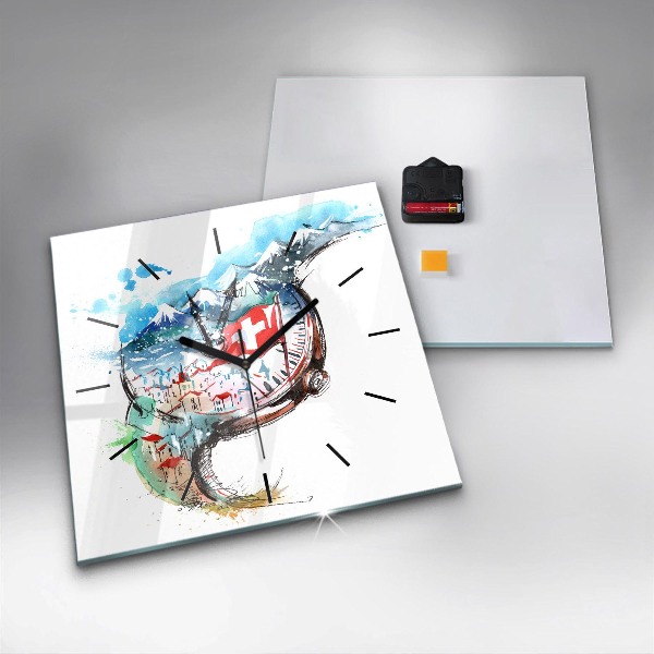 Wanduhr quadratisch Schweizer Uhr