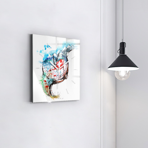 Wanduhr quadratisch Schweizer Uhr