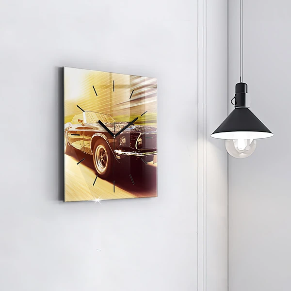 Wanduhr quadratisch mit motiv Klassisches altes Auto