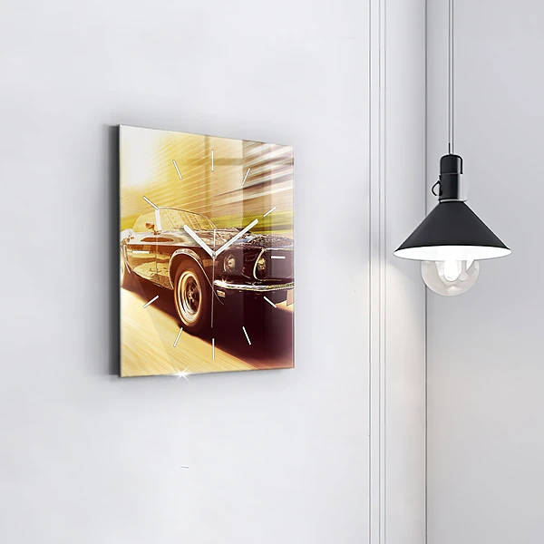 Wanduhr quadratisch mit motiv Klassisches altes Auto