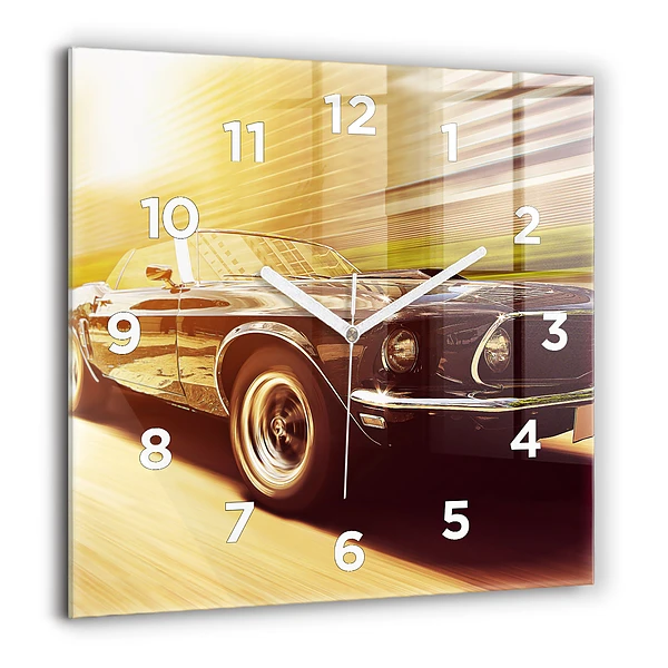 Wanduhr quadratisch mit motiv Klassisches altes Auto