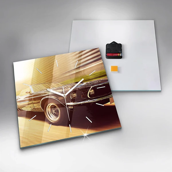 Wanduhr quadratisch mit motiv Klassisches altes Auto