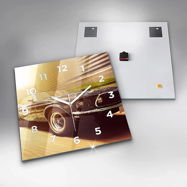 Wanduhr quadratisch mit motiv Klassisches altes Auto