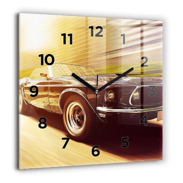 Wanduhr quadratisch mit motiv Klassisches altes Auto