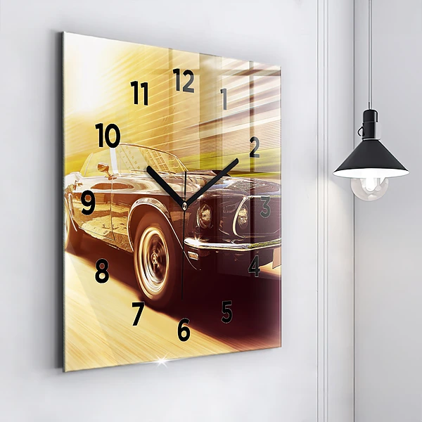 Wanduhr quadratisch mit motiv Klassisches altes Auto