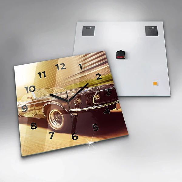 Wanduhr quadratisch mit motiv Klassisches altes Auto