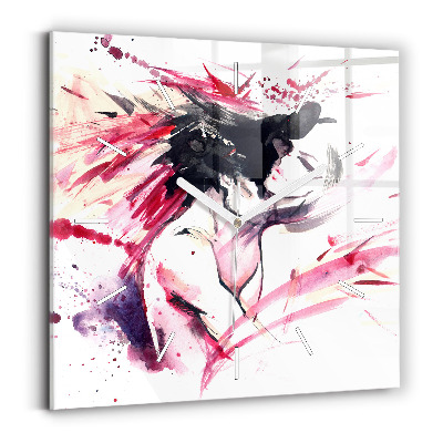 Wanduhr quadratisch mit motiv Abstraktes Liebespaar