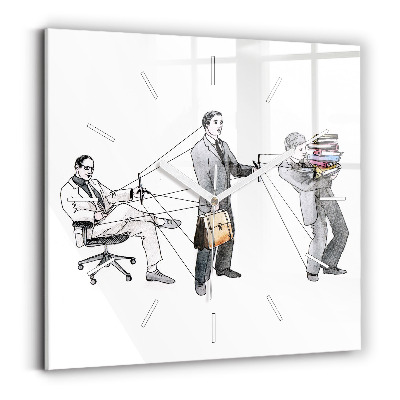 Wanduhr quadratisch mit motiv Marionettenmenschen