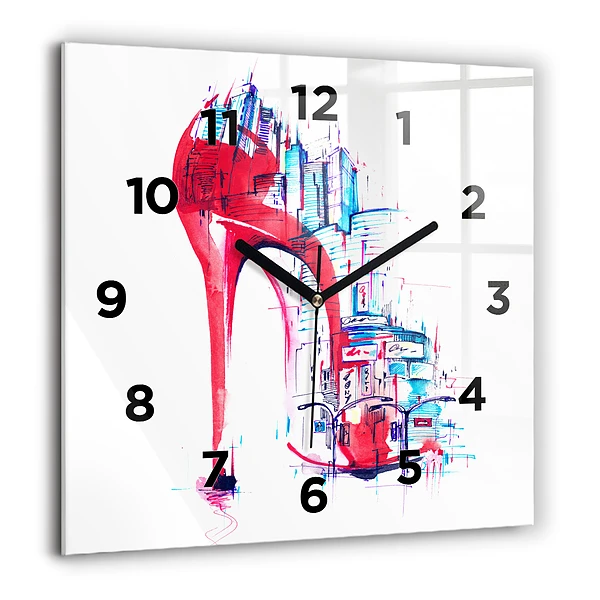 Wanduhr quadratisch mit motiv Rote Ferse