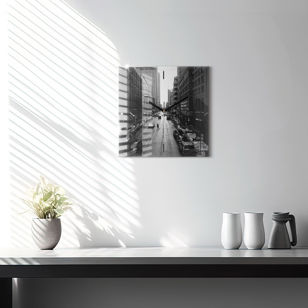 Wanduhr modern quadratisch Straßen in Chicago