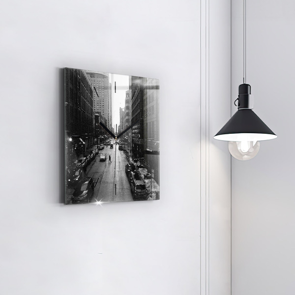 Wanduhr modern quadratisch Straßen in Chicago