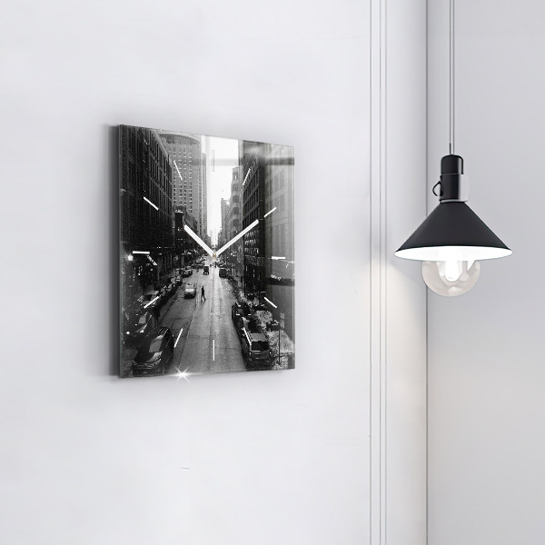 Wanduhr modern quadratisch Straßen in Chicago