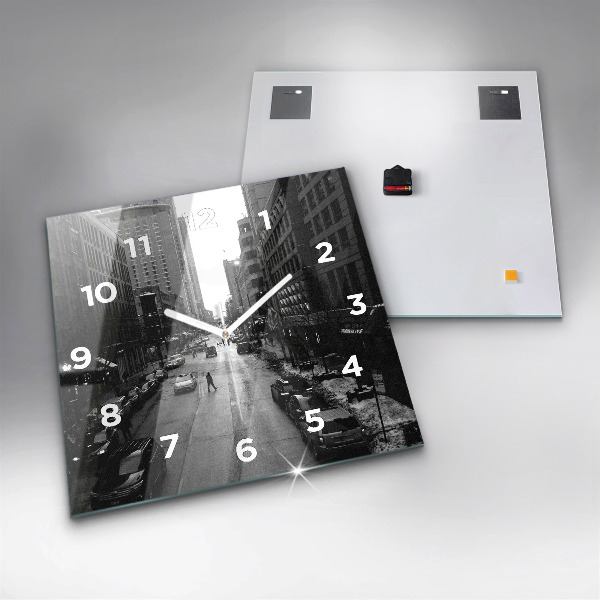 Wanduhr modern quadratisch Straßen in Chicago