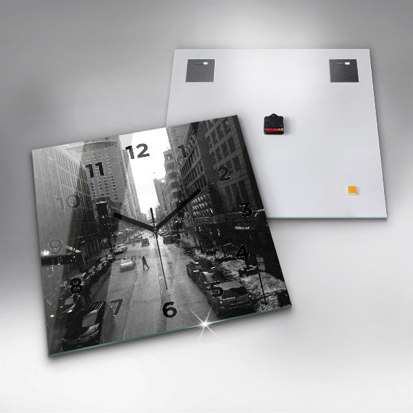 Wanduhr modern quadratisch Straßen in Chicago