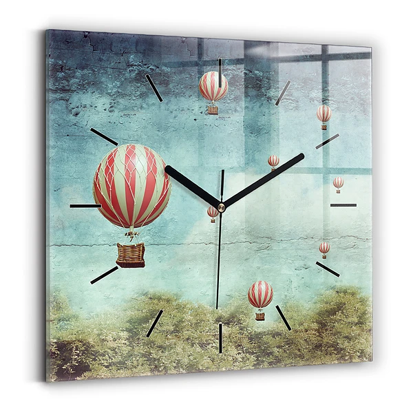 Wanduhr quadratisch mit motiv Luftballons